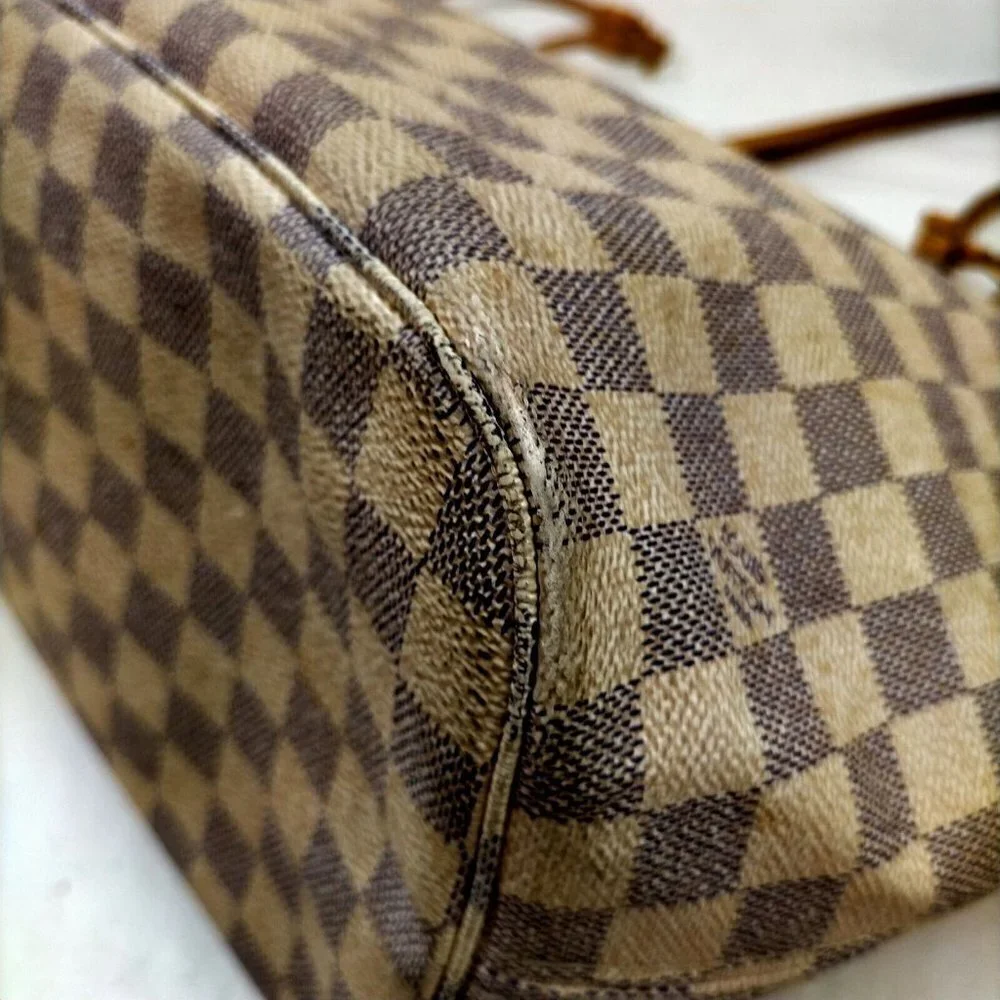 Louis Vuitton Neverfull Mm White Damier Azur Tote